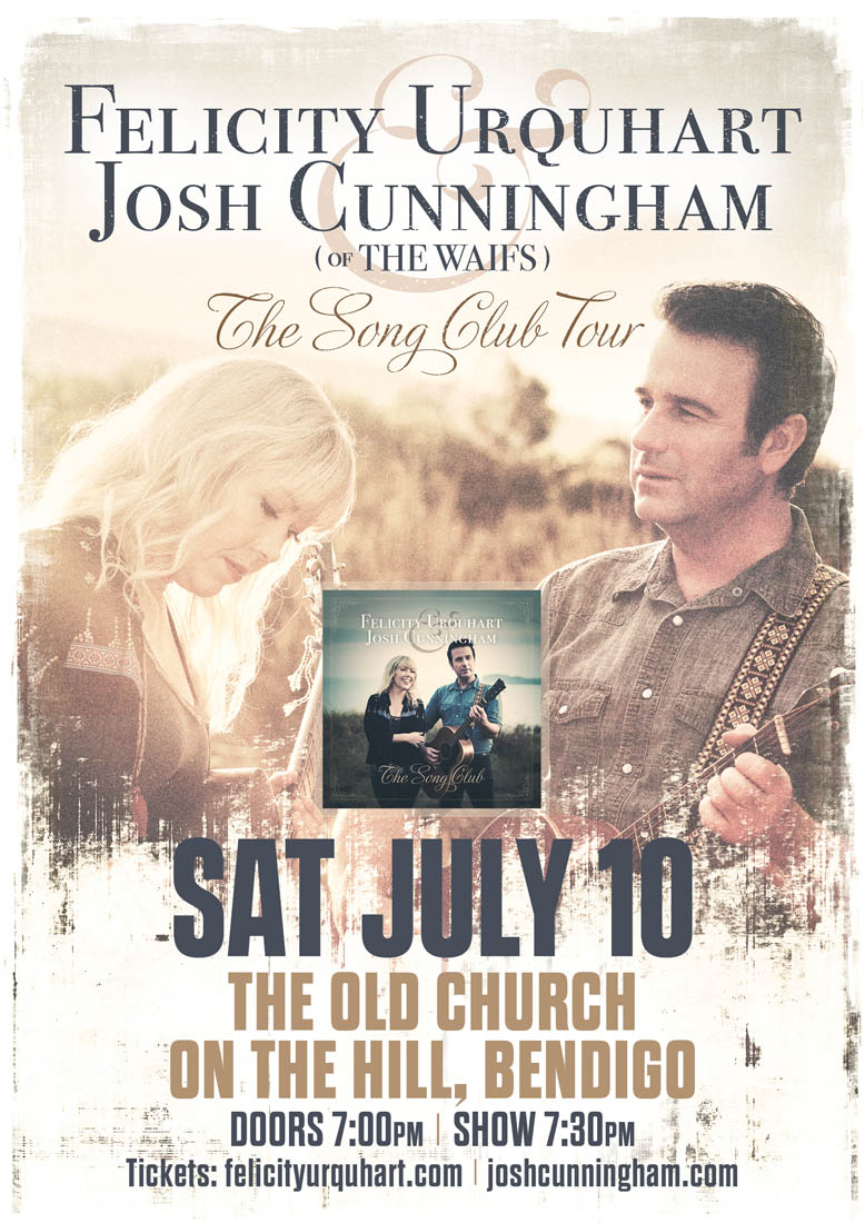 Felicity Urqhuart and Josh Cunningham (The Waifs), live at The Old Church on the Hill, Bendigo